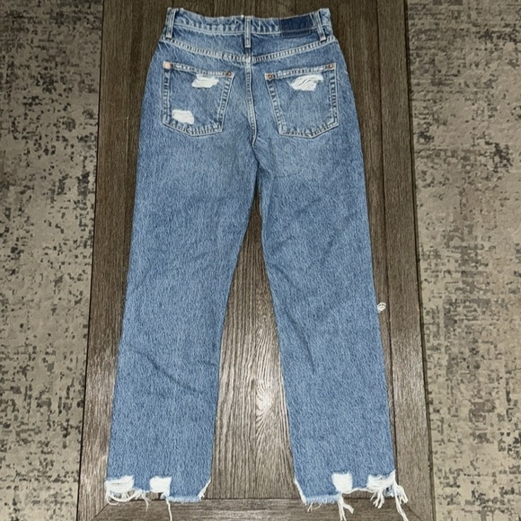 We The Free Tapered Baggy High Rise Boyfriend Jeans Mid Century Blue - Picture 3 of 9